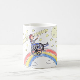 Caneca De Café Sonhos da cadeira de rodas - sobre o arco-íris
