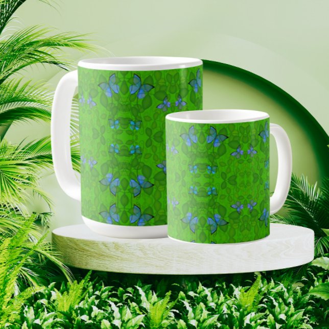 Caneca De Café Sonhos da Floresta Tropical Videira Borboleta  (Criador carregado)