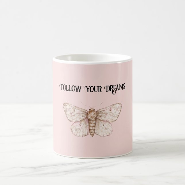 Caneca De Café Sonhos de Borboleta Rosa (Centro)