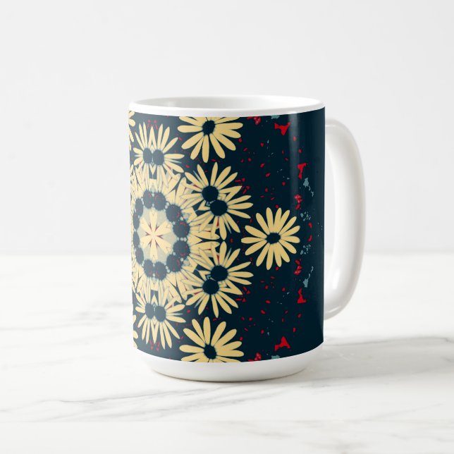 Caneca De Café Sonhos de Margarida Mandala (Frente Esquerda)