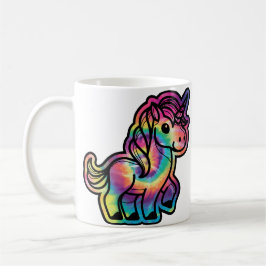 Caneca De Café Sonhos de Tie Dye: O Unicórnio Vibrante