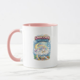 Caneca de Café Sonhos de Unicórnio Fantasia Fofa