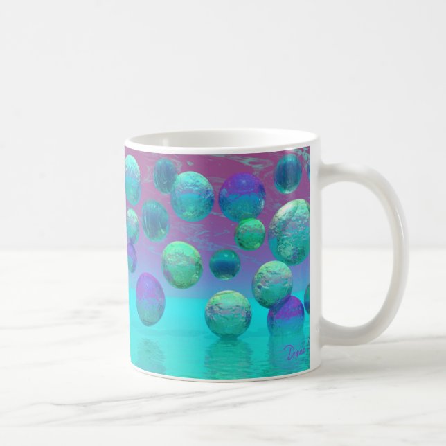 Caneca De Café Sonhos do oceano - Aqua e fantasia violeta do (Direita)