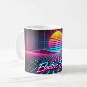 Caneca De Café Sonhos Elétricos Retro Neon Mug - Inspirado nos an