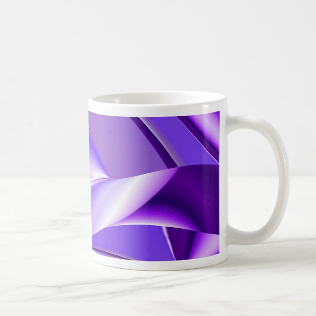 Caneca De Café Sonhos Roxos, Abstrato Fantasy Arte Arco-Íris (Direita)