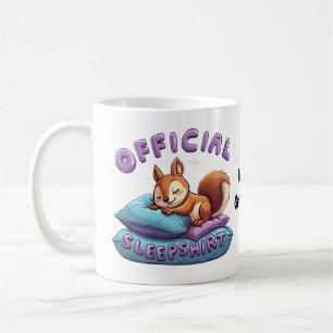 Caneca De Café Sono Oficial de Esquilo Fofo & Soneca Divertida