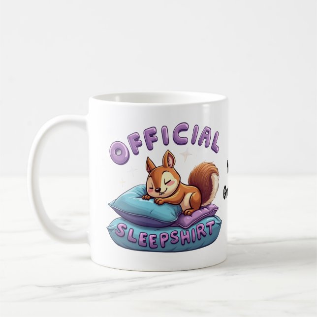 Caneca De Café Sono Oficial de Esquilo Fofo & Soneca Divertida  (Esquerda)