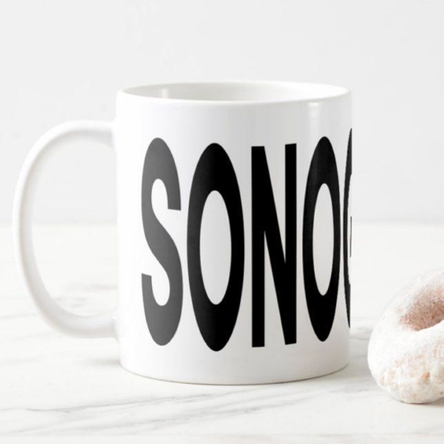 Caneca De Café SONOGRAFIA Tipografia Presente de Ultrassom (Criador carregado)