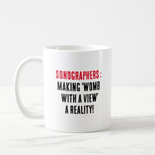 Caneca De Café Sonógrafos: Fazer 'ventre com vista' é uma realida (Esquerda)