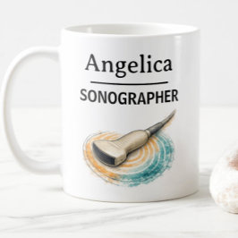 Caneca De Café SONOGRAPHER Personalize Name Ultrasound Probe Gift