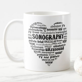 Caneca De Café Sonography Specialty Black Heart Sonographer Gift