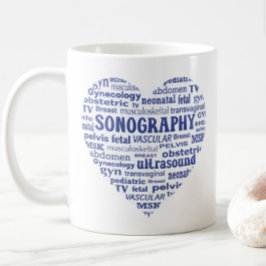 Caneca De Café Sonography Specialty Blue Heart Sonographer Gift