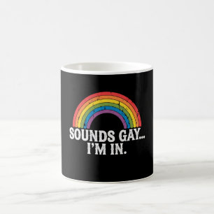 Caneca De Café Sons Gay, estou no Rainbow LGBTQ Vintage Retro