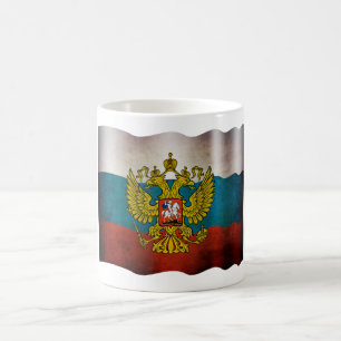 Caneca De Café Soprado bandeira de Rússia