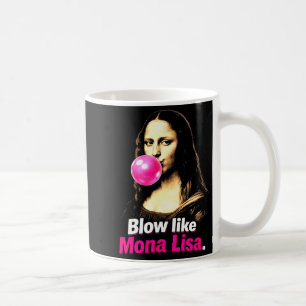 Caneca De Café Soprar como mona lisa – meme de arte engraçado par