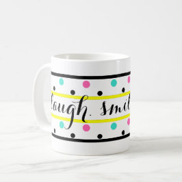 Caneca De Café Sorria Bolinhas cor-de-rosa cor-de-rosa