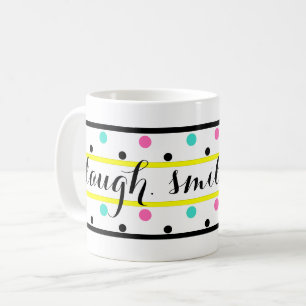 Caneca De Café Sorria Bolinhas cor-de-rosa cor-de-rosa