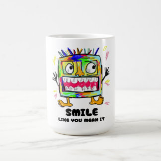 Caneca De Café Sorria Como Se Você Quisesse Cute Design de Monstr