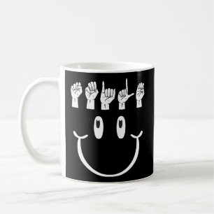 Caneca De Café Sorria Sinal Linguagem de Mão Asl Intérprete Trans