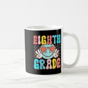 Caneca De Café Sorrindo com cara de groovy retrô da oitava série