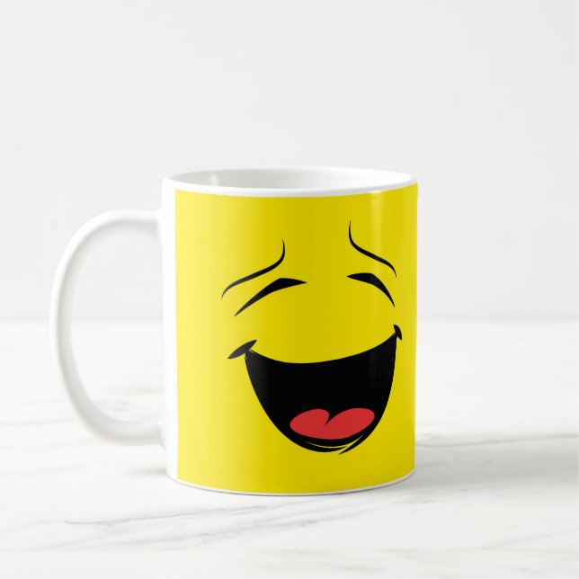 Caneca De Café Sorrindo Feliz Rosto Emoji (Esquerda)