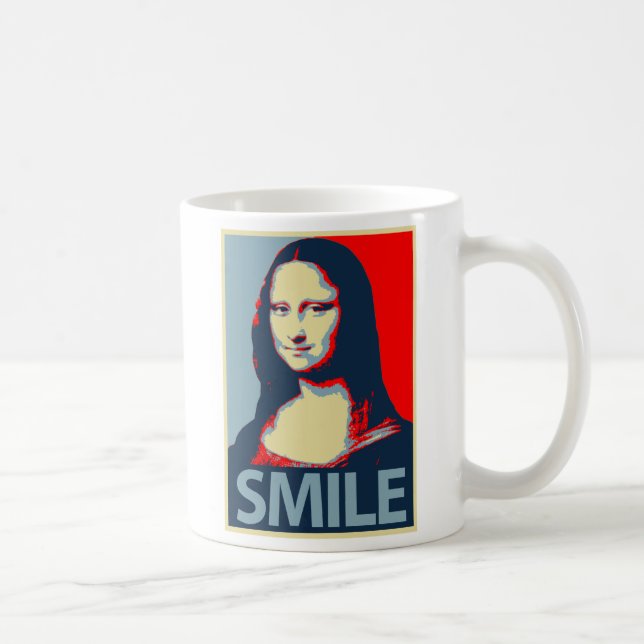 Caneca De Café Sorriso de Mona Lisa (Direita)