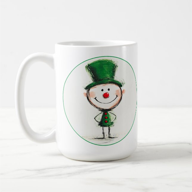 Caneca De Café Sorriso de Natal Elf Coagulação de Café Sofrida (Esquerda)