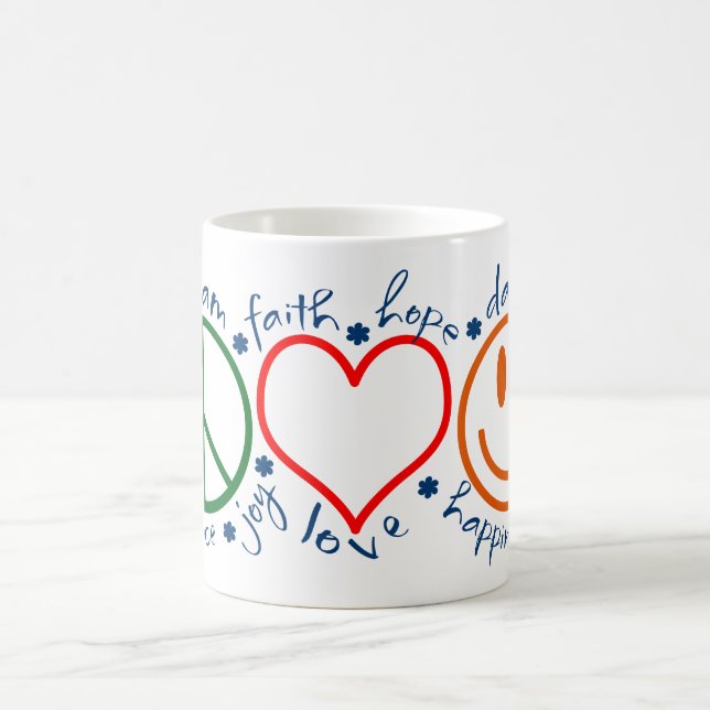 Caneca De Café Sorriso do amor da paz (Centro)