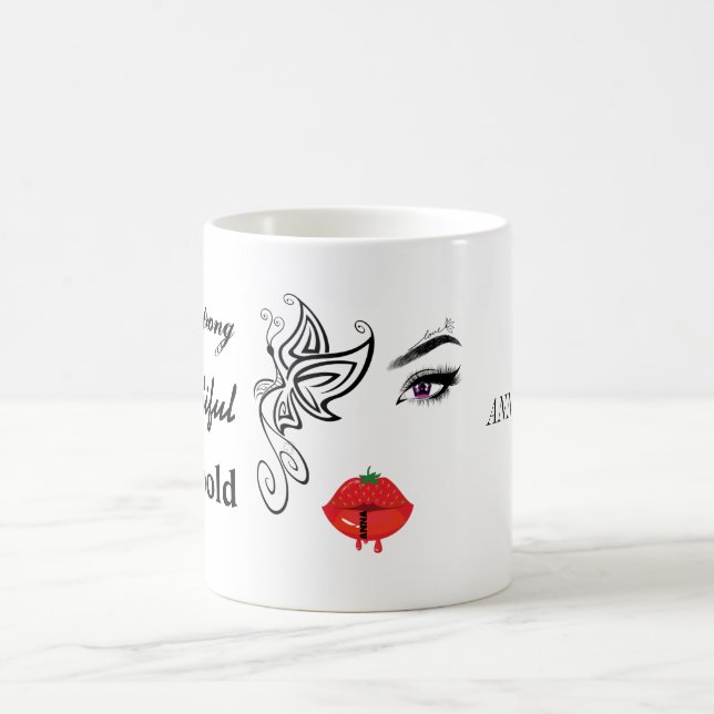 Caneca De Café Sorriso é a melhor maquiagem| Tatuagem | LÁBIOS (Centro)