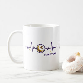 Caneca De Café Sorriso É o Eid Moon Star Heartbeat Dourado e roxo