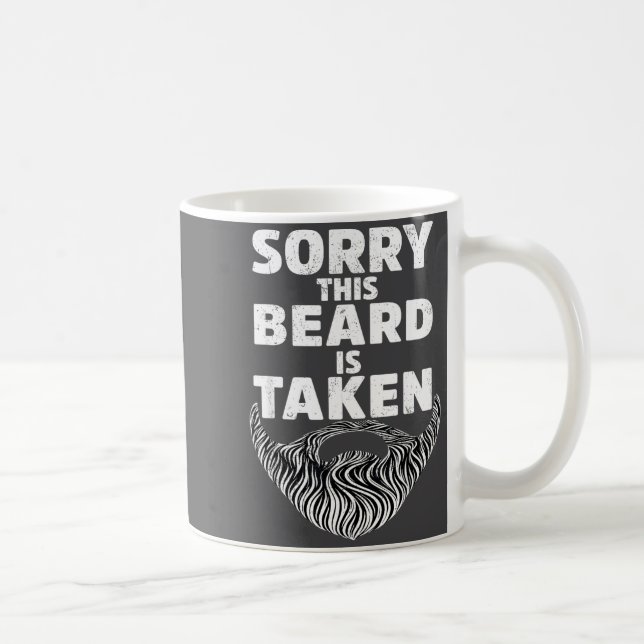 Caneca De Café Sorry This Beard Is Taken Valentine Gift Heart Men (Direita)