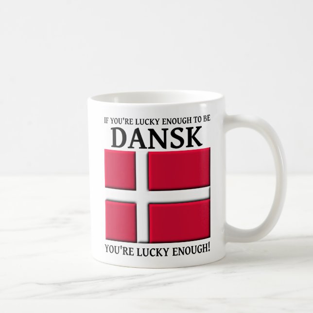 Caneca De Café Sorte O Suficiente De Ser Dansk Danish Mug (Direita)