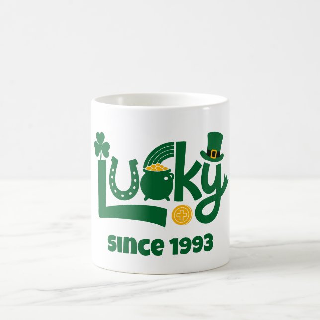 Caneca De Café Sortudo desde Ano (Centro)
