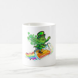 Caneca De Café Sortudo no Amor Psicodélico Carrossel Duende