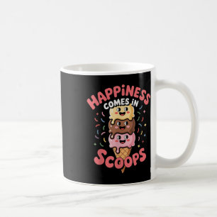 Caneca De Café Sorvete Adorável Felicidade Vem Em Cones De Gelo