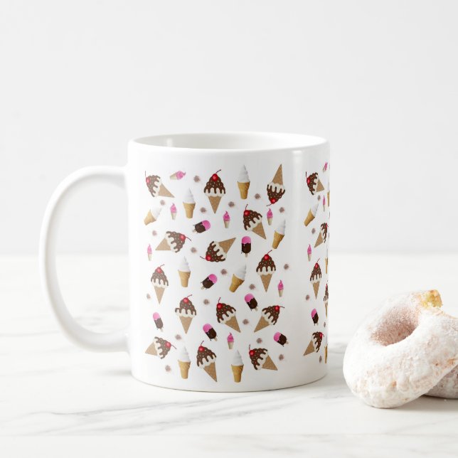 Caneca De Café Sorvete Chocolate Cherry Vanilla Mug (Com Donut)