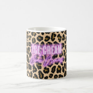 Caneca De Café Sorvete de Impressão Leopard e Neon Dreams Mug