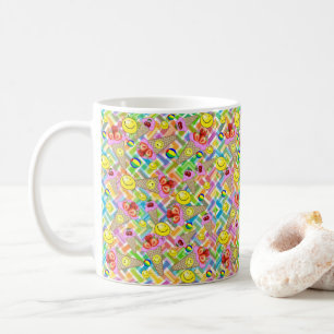 Caneca De Café Sorvete de Morango Fruta Sun Chevron Mug