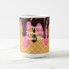 Caneca De Café Sorvete,Delícia de Chocolate Morango Derramando