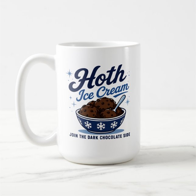 Caneca De Café Sorvete Hoth Chocolate Preto Engraçado (Esquerda)
