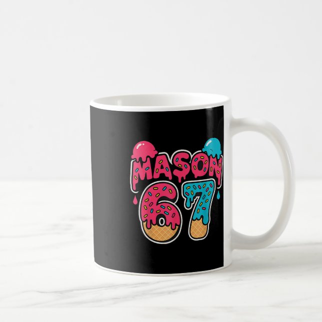 Caneca De Café Sorvete Seis Sete Drip Esporte 67 Diversão Mason M (Direita)