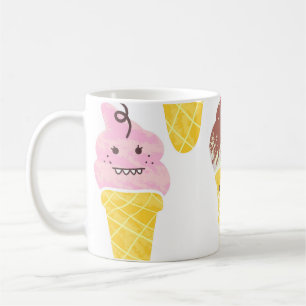Caneca De Café Sorvetes Kawaii, um padrão bonito e perfeito.