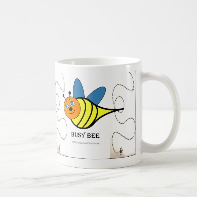 Caneca De Café Sorvo e abelha ocupada de copo de café do plano (Direita)