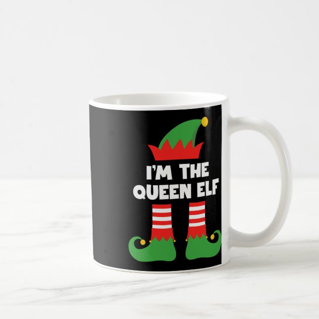 Caneca De Café Sou a Rainha Elf Engraçada Grupo Familiar de Xmas (Direita)