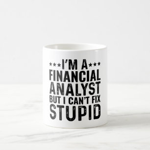 Caneca De Café Sou analista financeiro, mas não posso consertar e