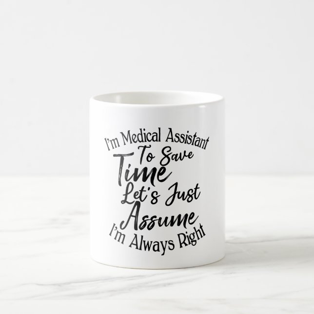 Caneca De Café Sou assistente médico para poupar tempo (Centro)