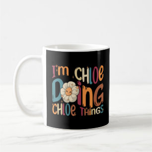 Caneca De Café Sou Chloe fazendo coisas da Chloe Groovy Retro Chl