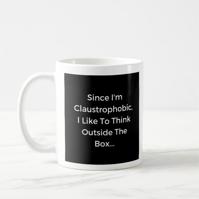 Caneca De Café Sou Claustrofóbico - Mug-A-Tude (Esquerda)