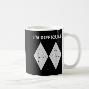 Caneca De Café Sou difícil divertido diamantes pretos esqui snowb