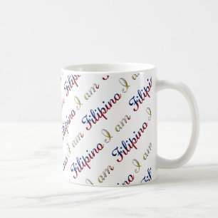 Caneca De Café Sou Filipino do Orgulho Nacional Padrão de Tipogra